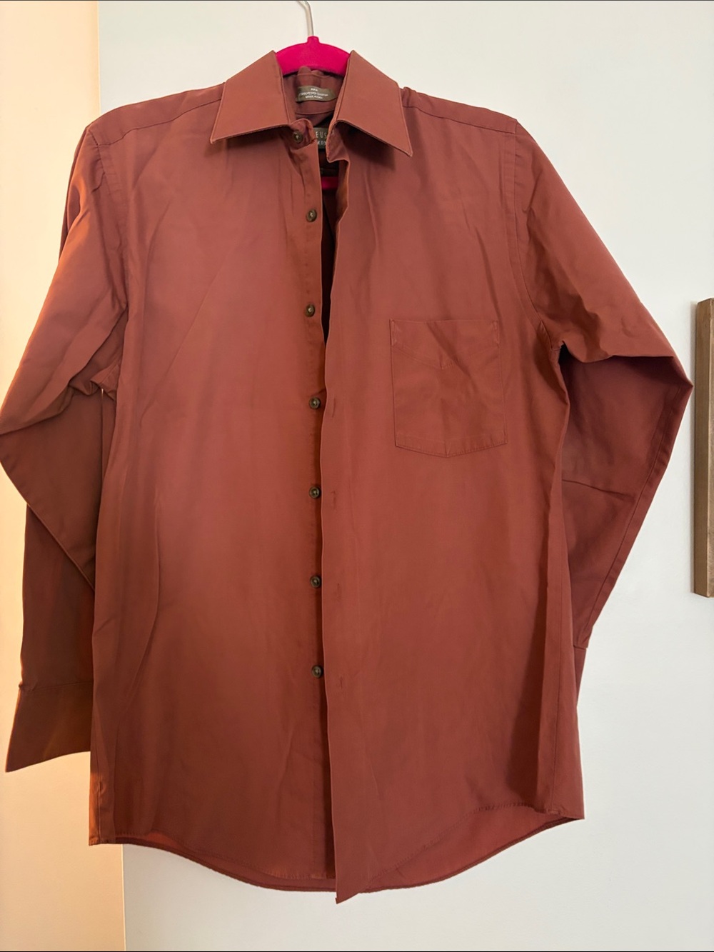 Van Heusen Men's Long-Sleeve Dress Shirt in Rust